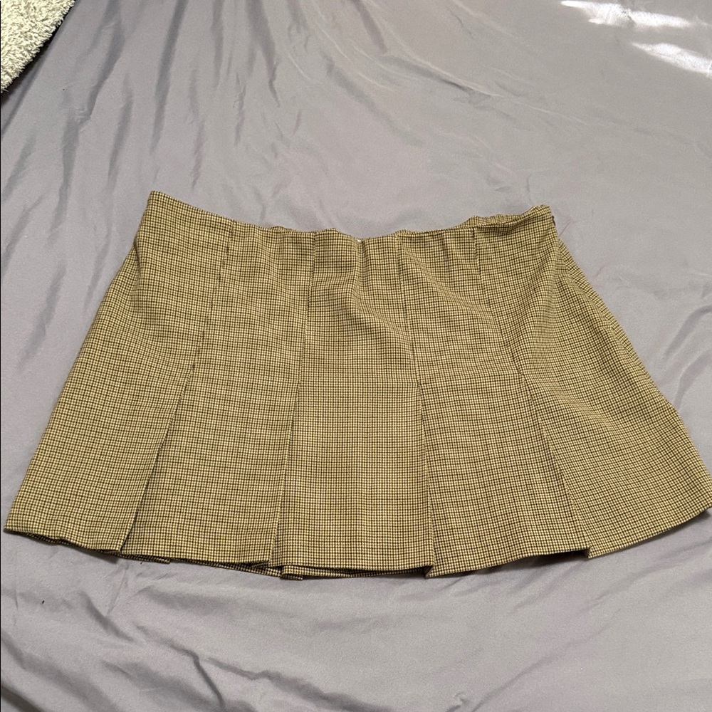 Plaid Beige Mini Skort